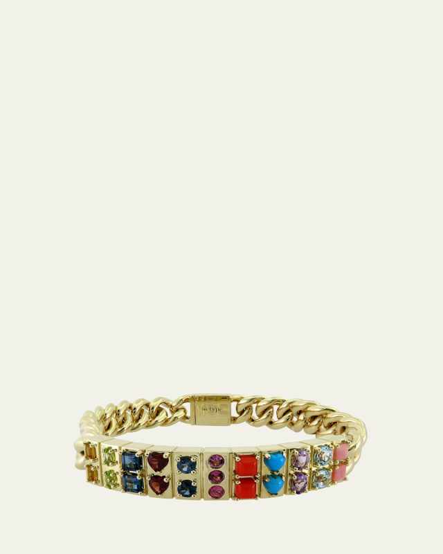 14K Yellow Gold l'Ego XL ID Gemstones Bracelet